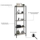 Ver imagem 6 de Estante de Livros Industrial Aço 60CMX187CM Multiuso 5 Prateleiras Active Yescasa