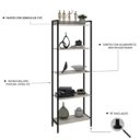 Ver imagem 6 de Estante de Livros Industrial Aço 60cmx187cm Multiuso 5 Prateleiras Active YesCasa