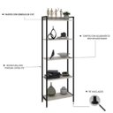 Ver imagem 6 de Estante de Livros Industrial Aço 60CMX187CM Multiuso 5 Prateleiras Active Yescasa