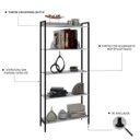 Ver imagem 6 de Estante de Livros Industrial Aço 80CMX187CM Multiuso 5 Prateleiras Active Yescasa