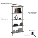 Ver imagem 6 de Estante para Livros Industrial Aço Multiuso 5 Prateleiras 187cmx80cm Active Yescasa