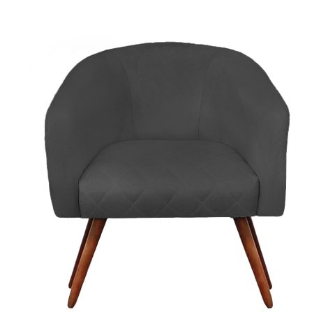 Poltrona Estela Tresse Suede Grafite - Dominic Decor