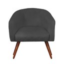 Ver imagem 1 de Poltrona Estela Tresse Suede Grafite - Dominic Decor
