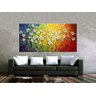 Quadro Pintura Tela Arvores e Flores Modernas Em Altos Relevos 2053: 60cm (A) x 110cm (L) - 2