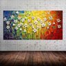 Quadro Pintura Tela Arvores e Flores Modernas Em Altos Relevos 2053: 60cm (A) x 110cm (L) - 1