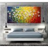 Quadro Pintura Tela Arvores e Flores Modernas Em Altos Relevos 2053: 60cm (A) x 110cm (L) - 5