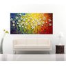 Quadro Pintura Tela Arvores e Flores Modernas Em Altos Relevos 2053: 60cm (A) x 110cm (L) - 3