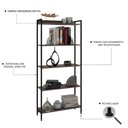 Ver imagem 6 de Estante de Livros Industrial Aço 80CMX187CM Multiuso 5 Prateleiras Active Yescasa Marrom/Nogal