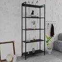 Ver imagem 1 de Estante de Livros Industrial Aço 80CMX187CM Multiuso 5 Prateleiras Active Yescasa Preto/Ônix