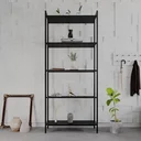 Ver imagem 2 de Estante de Livros Industrial Aço 80CMX187CM Multiuso 5 Prateleiras Active Yescasa Preto/Ônix