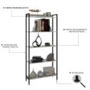 Ver imagem 6 de Estante de Livros Industrial Aço 80CMX187CM Multiuso 5 Prateleiras Active Yescasa