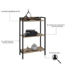 Ver imagem 6 de Estante de Livros Industrial Aço 60CMX104CM 3 Prateleiras Active Yescasa Marrom/Carvalho