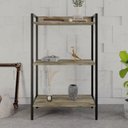 Ver imagem 2 de Estante de Livros Industrial Aço 60CMX104CM 3 Prateleiras Active Yescasa Marrom/Carvalho