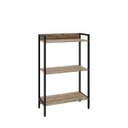 Ver imagem 4 de Estante de Livros Industrial Aço 60CMX104CM 3 Prateleiras Active Yescasa Marrom/Carvalho