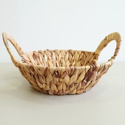Cesto Redondo de Fibra Natural Com Alças 24 cm - 1