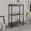 Ver imagem 1 de Estante de Livros Industrial Aço 60CMX104CM 3 Prateleiras Active Yescasa Marrom/Carvalho Dark