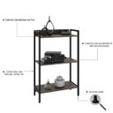 Ver imagem 6 de Estante de Livros Industrial Aço 60CMX104CM 3 Prateleiras Active Yescasa Marrom/Carvalho Dark
