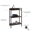 Ver imagem 6 de Estante de Livros Industrial Aço 60CMX104CM 3 Prateleiras Active Yescasa Marrom/Nogal