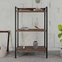Ver imagem 2 de Estante de Livros Industrial Aço 60CMX104CM 3 Prateleiras Active Yescasa Marrom/Nogal