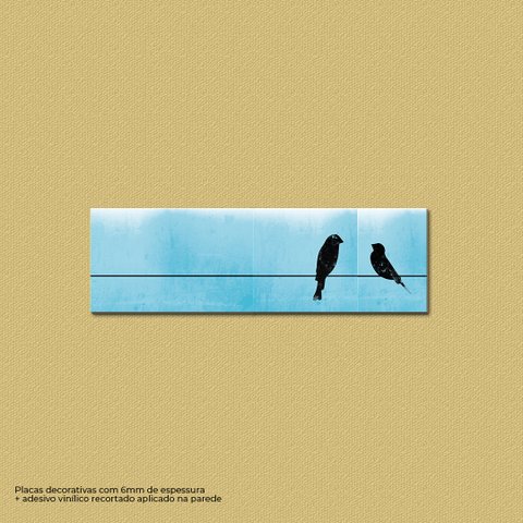 Birds - Quadros ou Placas Modulars com 3 Peças