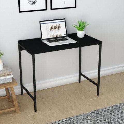 Escrivaninha Mesa Escritório Estilo Active 90cm Industrial Yescasa Preto