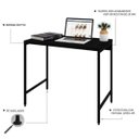 Ver imagem 4 de Escrivaninha Mesa Escritório Estilo Active 90cm Industrial Yescasa Preto