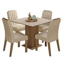 Ver imagem 2 de Conjunto Sala de Jantar Tampo de Madeira 4 Cadeiras Rustic/Crema/Imperial Verbena Madesa