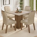 Ver imagem 1 de Conjunto Sala de Jantar Tampo de Madeira 4 Cadeiras Rustic/Crema/Imperial Verbena Madesa