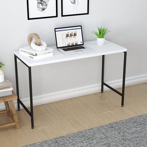 Escrivaninha Mesa Escritório Estilo Active 120cm Industrial Yescasa Branco Chess
