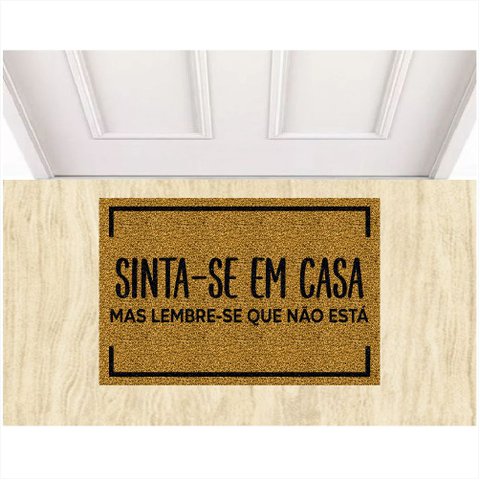 Tapete Vinil Divertido Sinta Se em Casa 60x40 Cm Variaçoes.:ouro