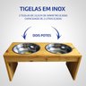 Comedouro Pet Bebedouro Cachorro Gato Elevado 2 Pote Inox G - 3