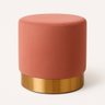 PUFF  COM RODAPE DOURADO ROSA VELUDO - 3