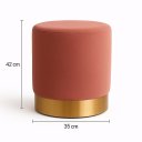 Ver imagem 2 de PUFF COM RODAPE DOURADO ROSA VELUDO