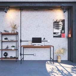 Escrivaninha Mesa Escritório Estilo Active 135cm Industrial Yescasa Nogal - 6