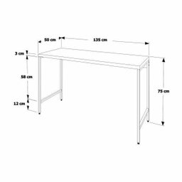 Escrivaninha Mesa Escritório Estilo Active 135cm Industrial Yescasa Nogal Marrom - 3 Escrivaninha Mesa Escritório Estilo Active 135cm Industrial Yescasa Nogal Marrom - 3