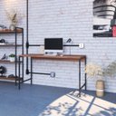 Ver imagem 7 de Escrivaninha Mesa Escritório Estilo Active 135cm Industrial Yescasa Nogal
