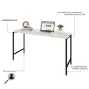 Ver imagem 4 de Escrivaninha Mesa Escritório Estilo Active 135cm Industrial Yescasa Snow Branco