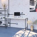 Ver imagem 7 de Escrivaninha Mesa Escritório Estilo Active 135cm Industrial Yescasa Snow Branco