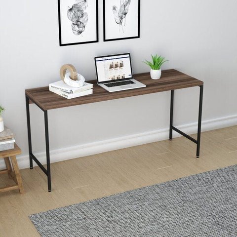 Escrivaninha Mesa Escritório Active 150cm Industrial Yescasa Nogal