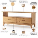 Ver imagem 4 de Kit Rack para Sala 140cm com Aparador Rústico 132cm Madeira Maciça Lira M06 Carvalho Fosco - Lyam