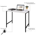 Ver imagem 4 de Escrivaninha Mesa Escritório Estilo Active 90cm Industrial Yescasa Branco Chess
