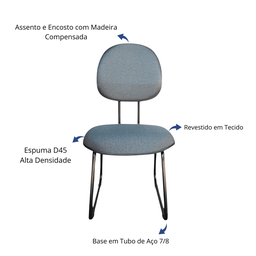 Cadeira Executiva Fixa Base Sky P/ Escritório Ergonômica - 6