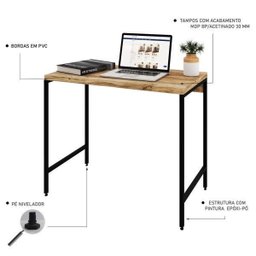 Escrivaninha Estilo Industrial 90cm Active Yescasa - 4