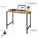 Ver imagem 4 de Escrivaninha Mesa Escritório Estilo Active 90cm Industrial Yescasa Carvalho Marrom