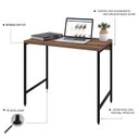 Ver imagem 4 de Escrivaninha Mesa Escritório Estilo Active 90cm Industrial Yescasa Nogal Marrom