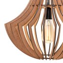 Ver imagem 5 de Kit 2 Pendente Mdf Poptem Curvy Madeira Lustre 37cm Luminária Sala