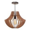 Ver imagem 1 de Kit 2 Pendente Mdf Poptem Curvy Madeira Lustre 37cm Luminária Sala