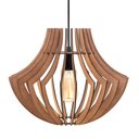 Ver imagem 6 de Kit 2 Pendente Mdf Poptem Curvy Madeira Lustre 37cm Luminária Sala