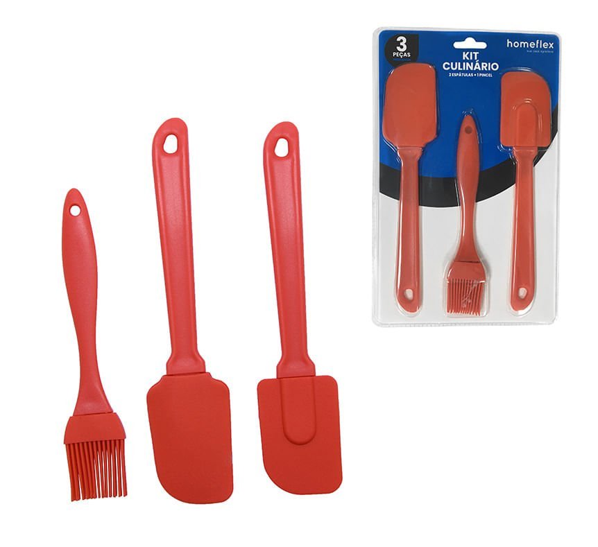 Kit Culinario Vermelho 3 Peças Home Flex Homeflex - 1