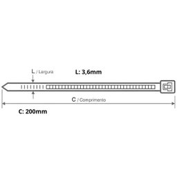 Abraçadeira Nylon Preta Enforca Gato 3,6 X 200mm 400 Un | Fertak - 2